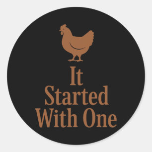 Sticker Rond Mathématiques de poulet Trop de poulets Humour de