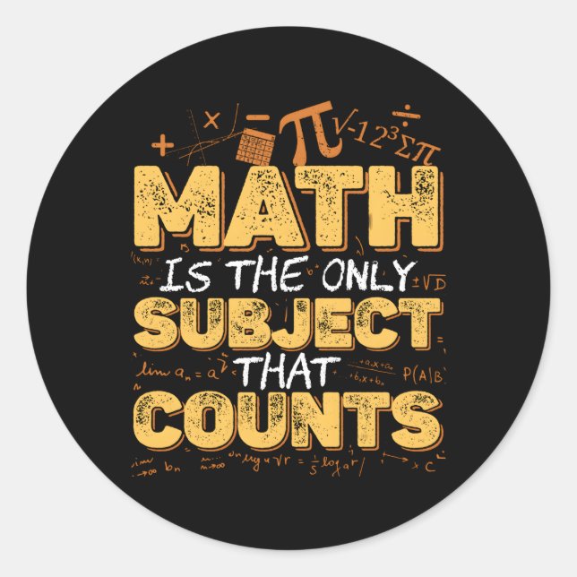 Sticker Rond Mathématiques mathématiques Math Nerd Math Mathéma (Devant)