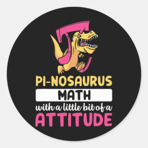 Sticker Rond Mathématiques Pi Dinosaure Dino Jour de Pi 