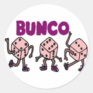 Sticker Rond Matrices de danse drôles de Bunco