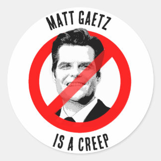 Sticker Rond Matt Gaetz est un Gaetz anti-Matt Creep