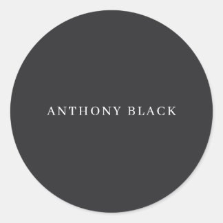 Sticker Rond Matte Black Minimalist Plain Elegant Classical