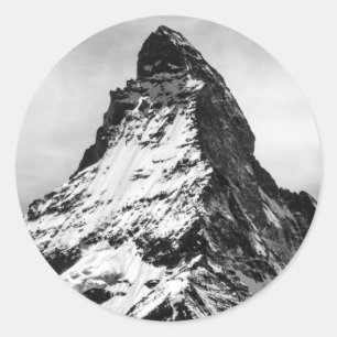 Sticker Rond Matterhorn, Alpes noirs et blancs