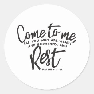 Sticker Rond Matthieu 11 Verse de la Bible