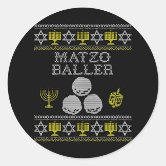 Sticker Rond Matzo Baller Funny Hanoukka s Matzah Balls