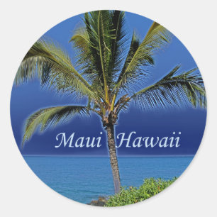Sticker Rond Maui Hawaii