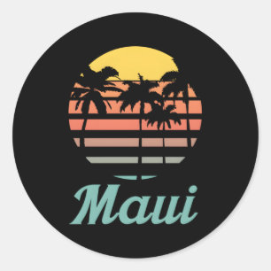Sticker Rond Maui Hawaii