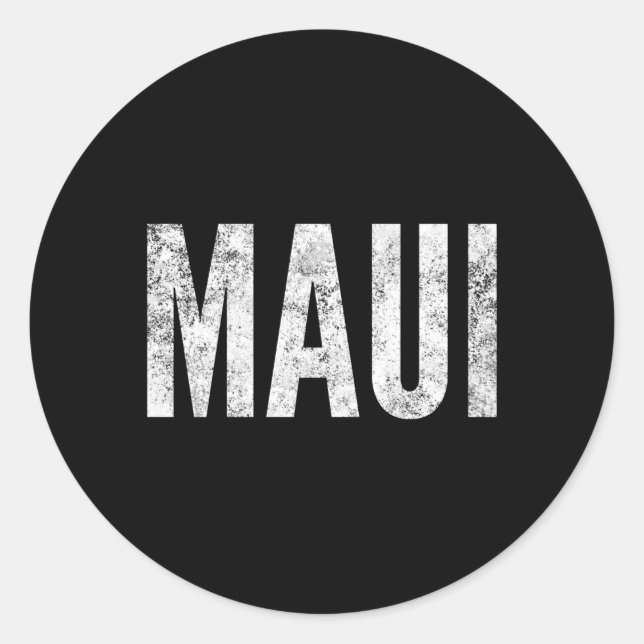 Sticker Rond Maui Hawaii en forme de dévêtement (Devant)