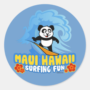 Sticker Rond Maui Surf Panda