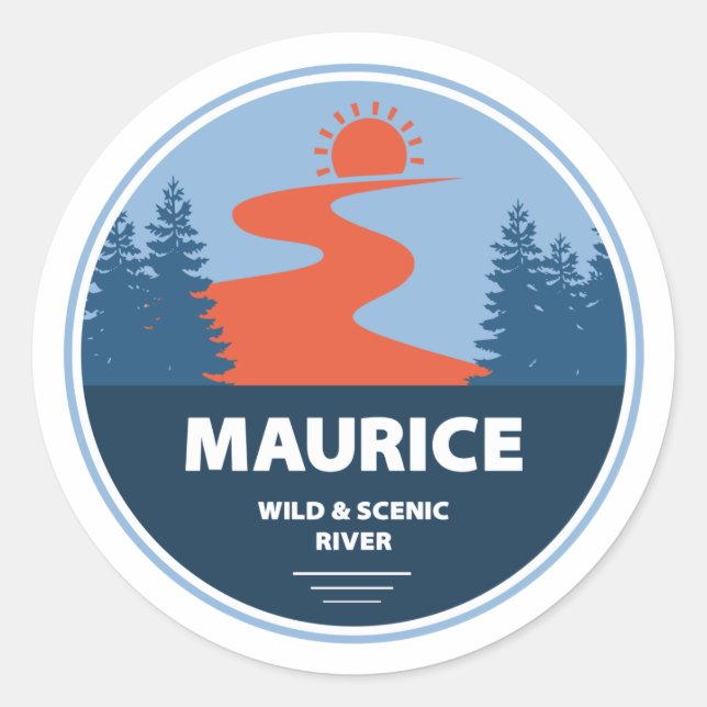 Sticker Rond Maurice Wild Et Rivière Pittoresque (Devant)