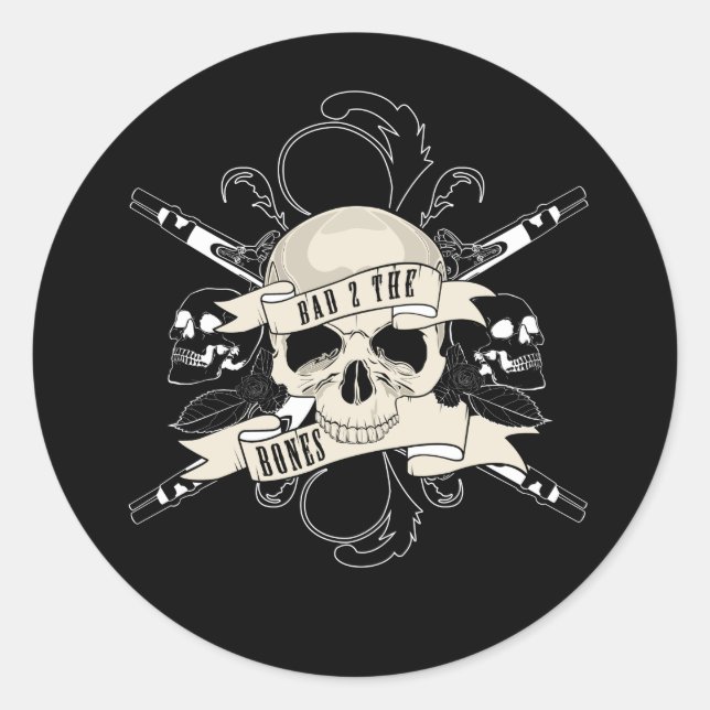 Sticker Rond Mauvais 2 Os (Devant)