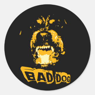 Sticker Rond Mauvais chien