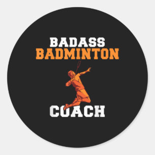 Sticker Rond Mauvais entraîneur de badminton 