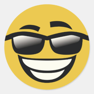 Sticker Rond Mauvais pour le cool os Emoji