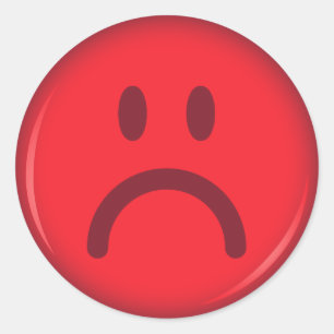 Sticker Rond Mauvais visage rouge en colère