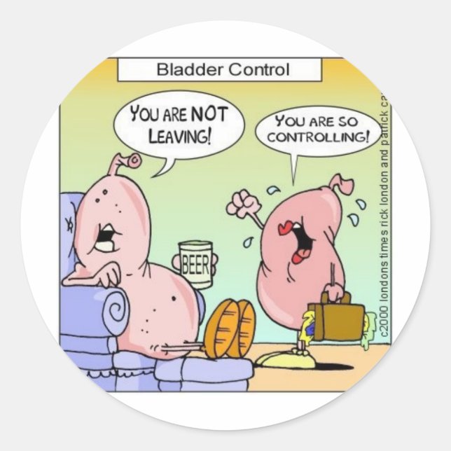 Sticker Rond Mauvaises relations avec la vessie Drôle cadeaux & (Devant)