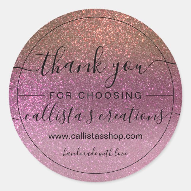 Sticker Rond Mauve d'or violet Parties scintillant étincelante  (Devant)