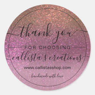 Sticker Rond Mauve d'or violet Parties scintillant étincelante 