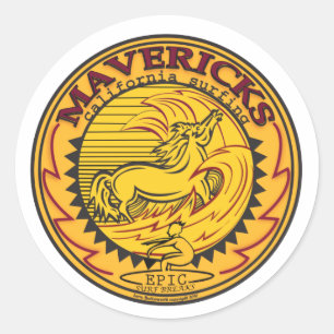 STICKER ROND MAVERICKS CALIFORNIA SURF