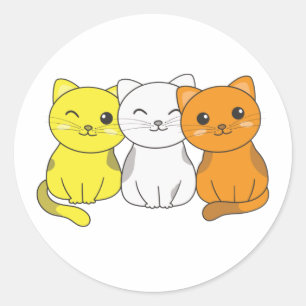 Sticker Rond Maverique Flag Pride Lgbtq Cute Cat Bunch Classic