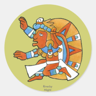 Sticker Rond Maya Warrior v.1