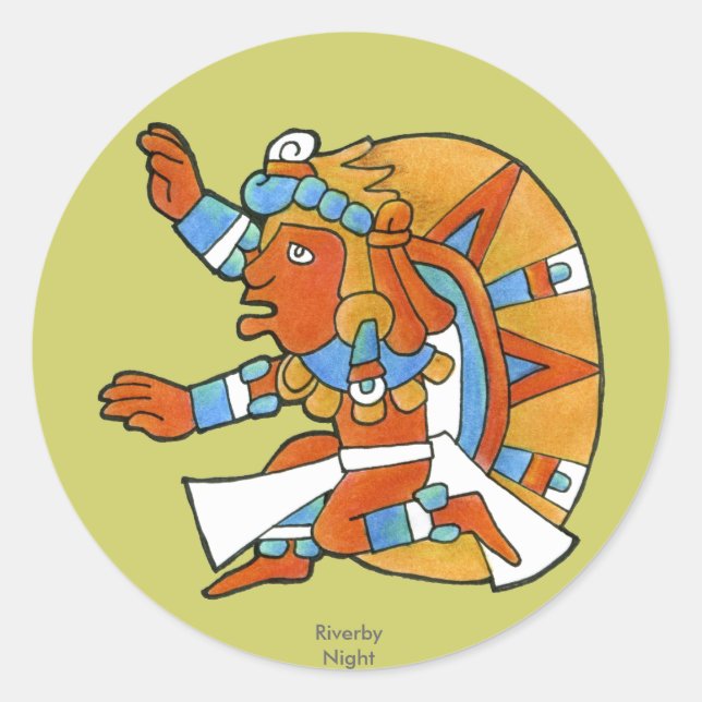 Sticker Rond Maya Warrior v.1 (Devant)
