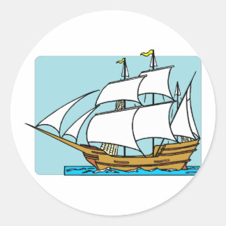 Sticker Rond Mayflower Voit Vers Plymouth