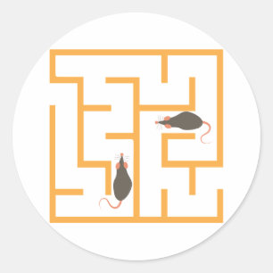 Sticker Rond Maze Rats