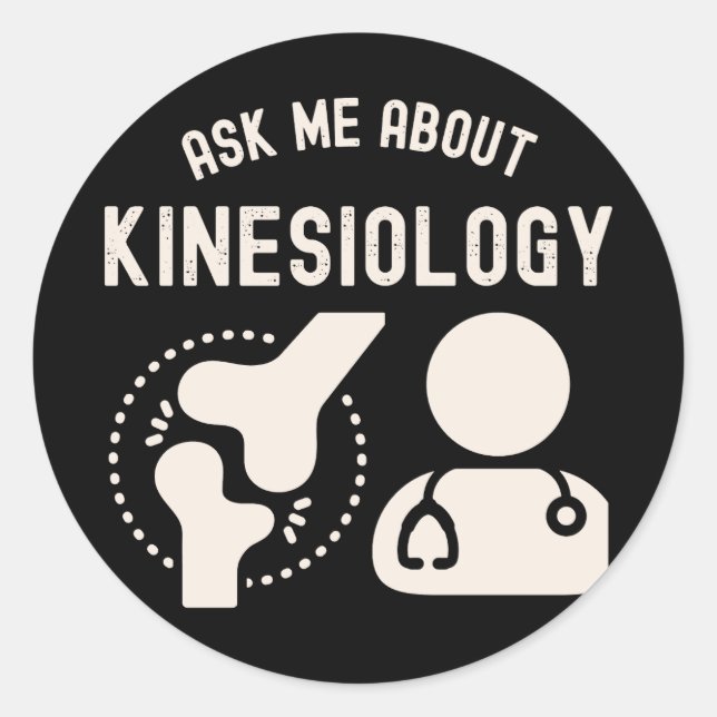 Sticker Rond Me Demander À Propos De Kinesiologie, Kinesiologis (Devant)