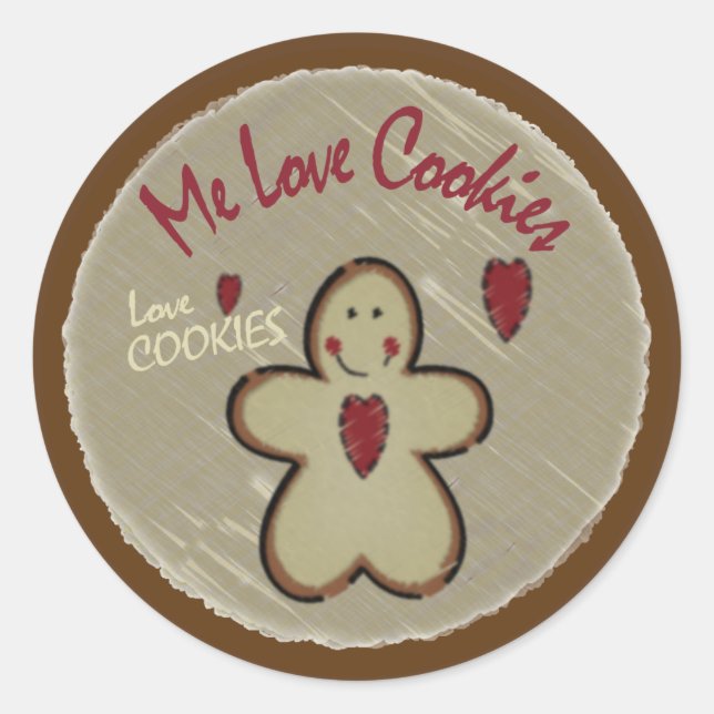 Sticker Rond Me Love Cookies - Gingerbread (Devant)