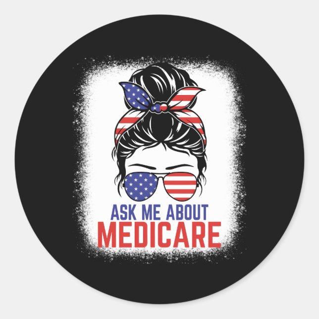 Sticker Rond Me questionner À propos de Medicare Assurance Agen (Devant)