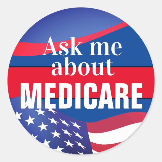 Sticker Rond Me questionner sur Medicare (Devant)