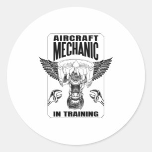 Sticker Rond Mécanicien d'aéronef en formation