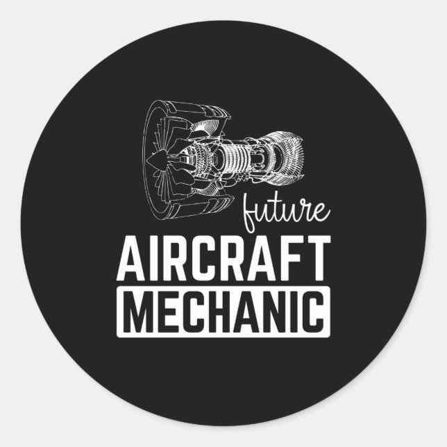 Sticker Rond Mécanicien d'aéronef futur (Devant)