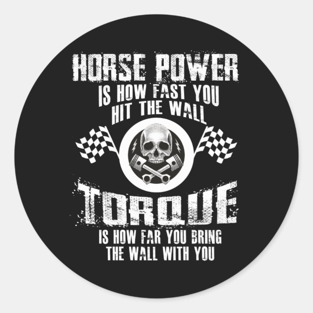 Sticker Rond Mécanique Diesel Jusqu'où vous emmenez le mur (Devant)