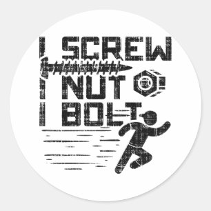 Sticker Rond Mécanique - Je Vis I Nut I Bolt