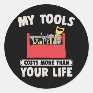 Sticker Rond Mécanique Mari Handyman Papa Outils