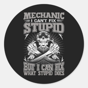 Sticker Rond Mécanique Voiture Guy Mécanique Je Ne Peux Pas Fix