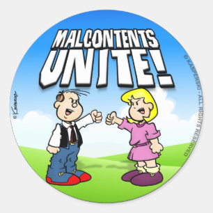 Sticker Rond Mécontents Unissez-vous