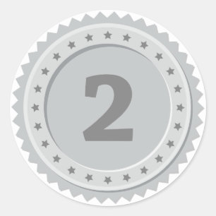Sticker Rond Médaille d'argent 2e place