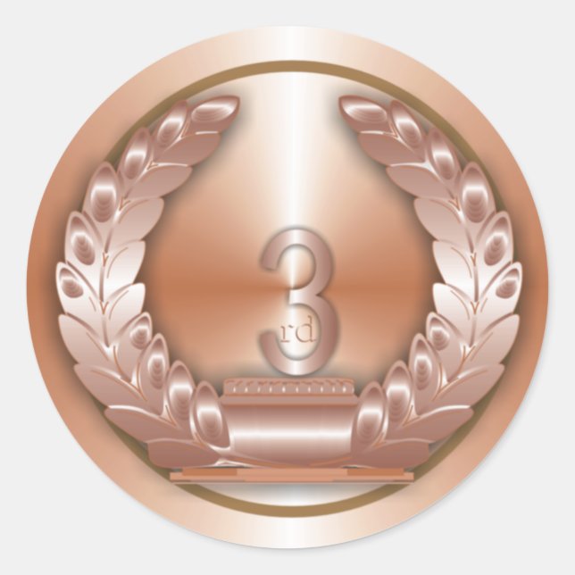 Sticker Rond Médaille de bronze (Devant)