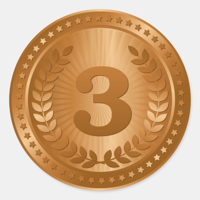 Sticker Rond Médaille de bronze 3ème place (Devant)