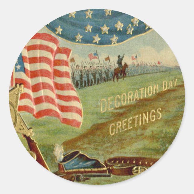 Sticker Rond Médaille de l'Union de la guerre civile du drapeau (Devant)