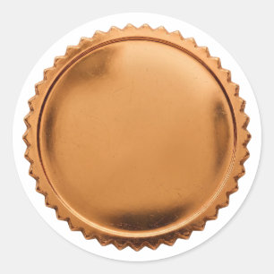 Sticker Rond Médaille de prix d'éclatement d'étoile de feuille