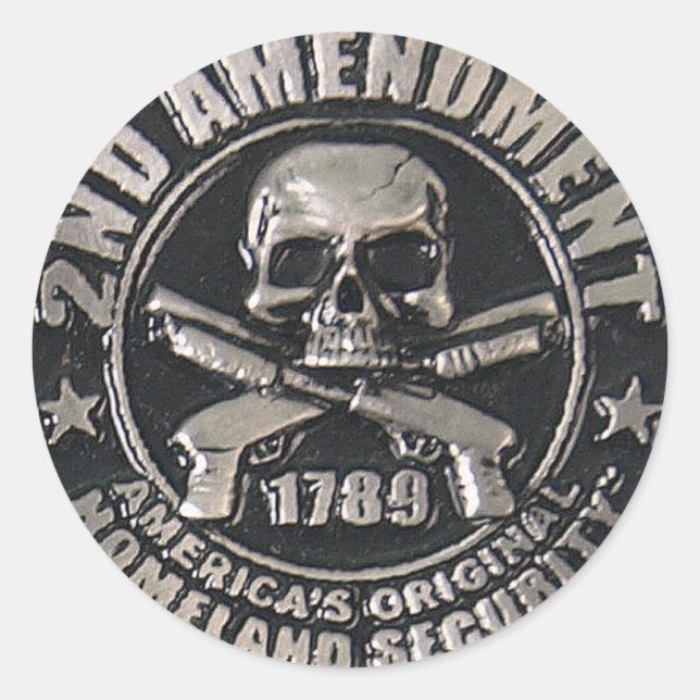 Sticker Rond Médaille du 2e amendement (Devant)