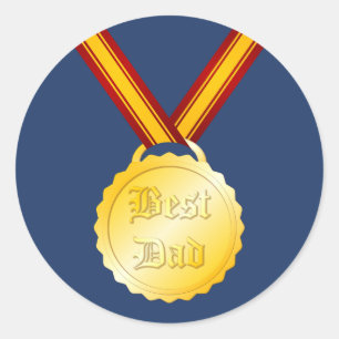 Sticker Rond Médaille du meilleur papa Fête du Père