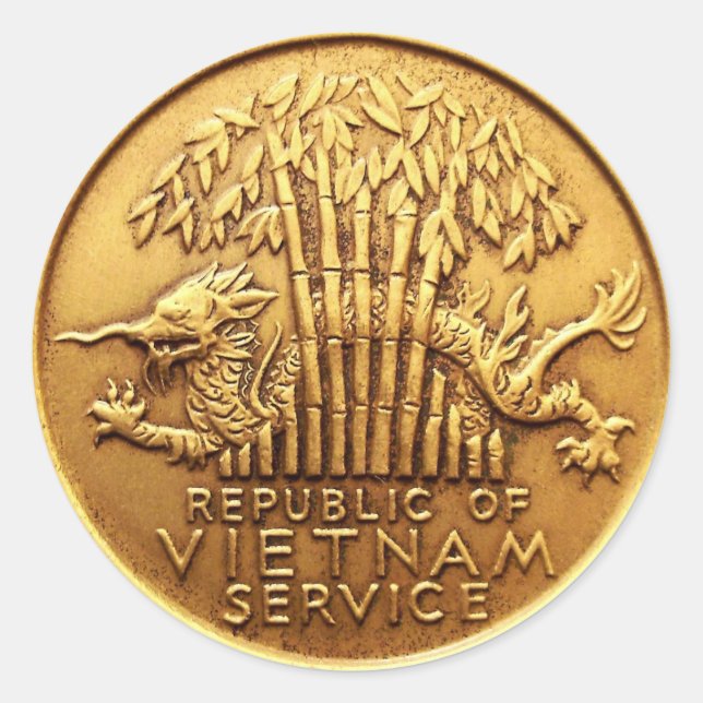 Sticker Rond Médaille du service du Vietnam (Devant)