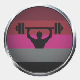 STICKER ROND MÉDALLION MUSCLE FIDE