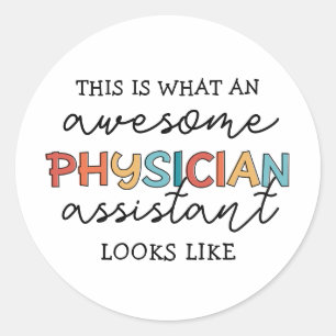 Sticker Rond Médecin Assistant Funny Awesome PA