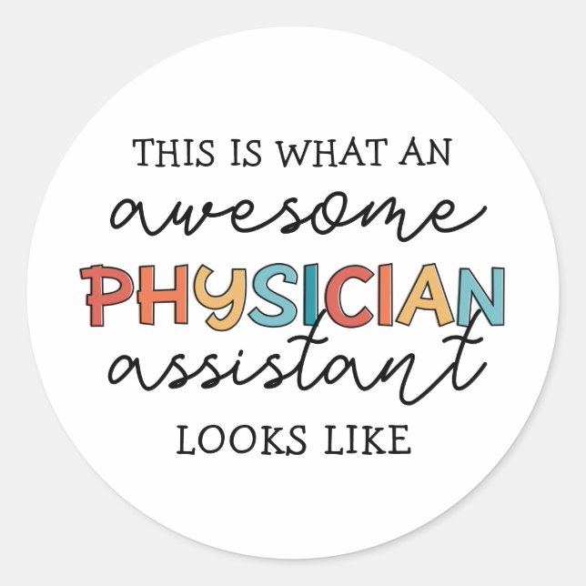 Sticker Rond Médecin Assistant Funny Awesome PA (Devant)